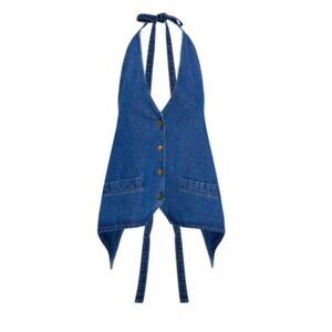 LIONESS Hills Halter Dark Denim Sz L